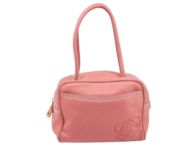 Borsa a mano LOEWE in pelle rosa tono oro Auth 200810V - vista 13