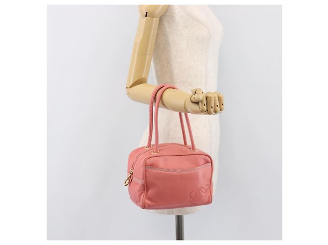 Borsa a mano LOEWE in pelle rosa tono oro Auth 200810V - vista 24