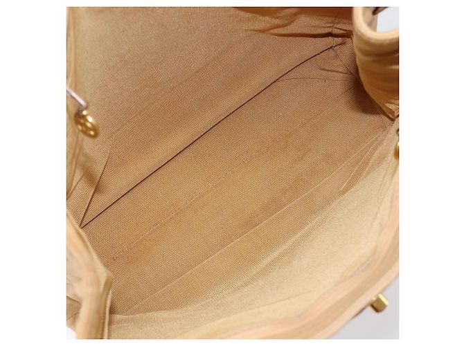 Borsa a tracolla CHANEL Matelasse in pelle d'agnello Beige Gold CC Auth bs36843 D'oro - vista 11