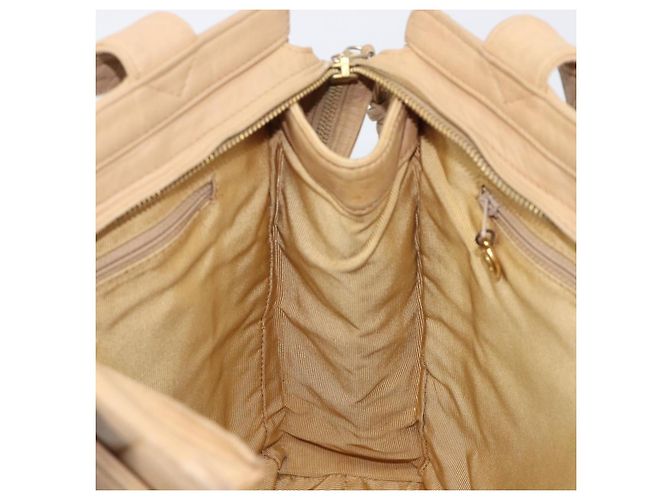 Borsa a tracolla CHANEL Matelasse in pelle d'agnello Beige Gold CC Auth bs36843 D'oro - vista 20