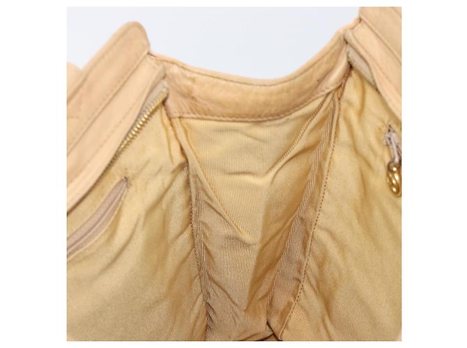 Borsa a tracolla CHANEL Matelasse in pelle d'agnello Beige Gold CC Auth bs36843 D'oro - vista 21