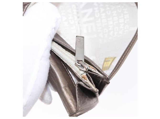 Cartera larga CHANEL Matelasse Cambon Line de cuero Gold CC Auth 200114 Dorado - vista 10