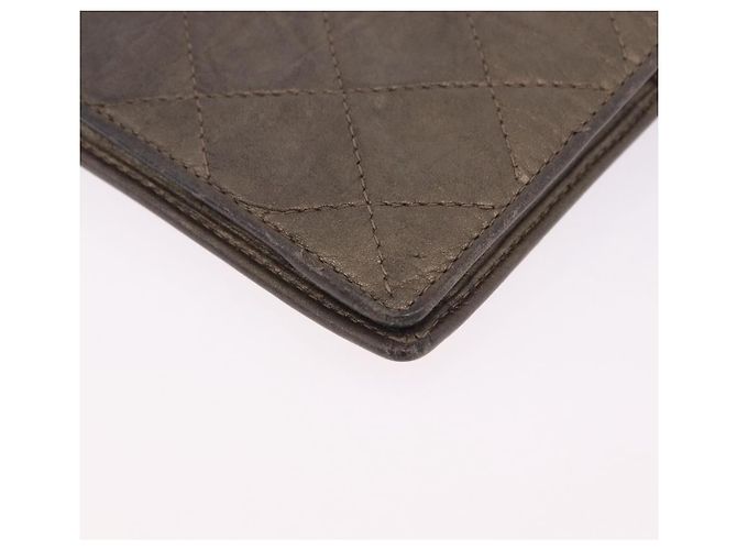 Cartera larga CHANEL Matelasse Cambon Line de cuero Gold CC Auth 200114 Dorado - vista 15