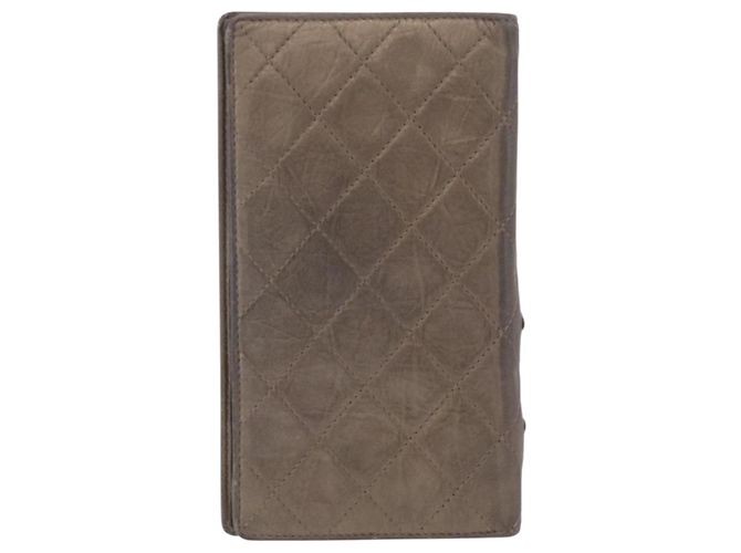 Cartera larga CHANEL Matelasse Cambon Line de cuero Gold CC Auth 200114 Dorado - vista 2