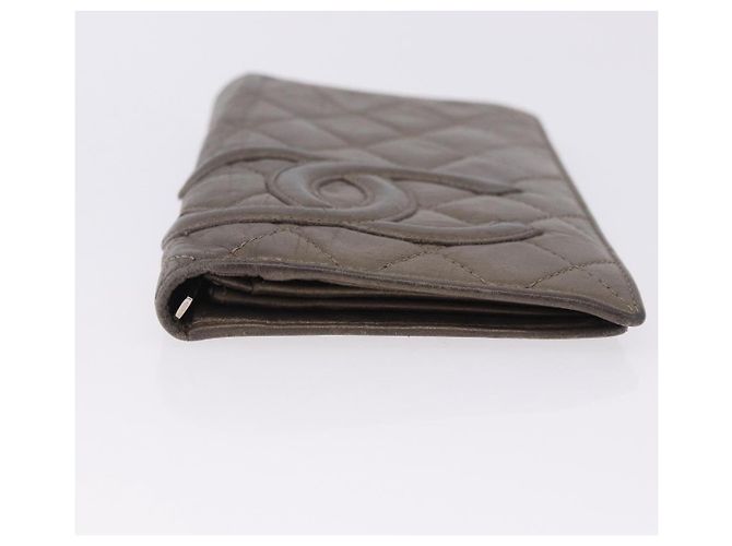 Cartera larga CHANEL Matelasse Cambon Line de cuero Gold CC Auth 200114 Dorado - vista 6