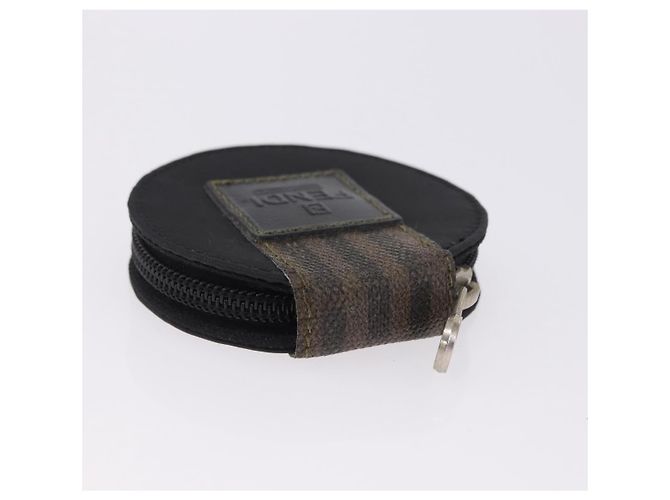 Portafoglio FENDI Zucca Canvas Nylon Set da 2 Marrone Nero Auth 198577 - vista 13