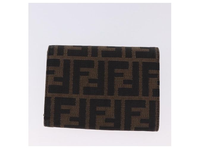 Portafoglio FENDI Zucca Canvas Nylon Set da 2 Marrone Nero Auth 198577 - vista 3