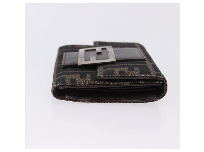 Portafoglio FENDI Zucca Canvas Nylon Set da 2 Marrone Nero Auth 198577 - vista 4
