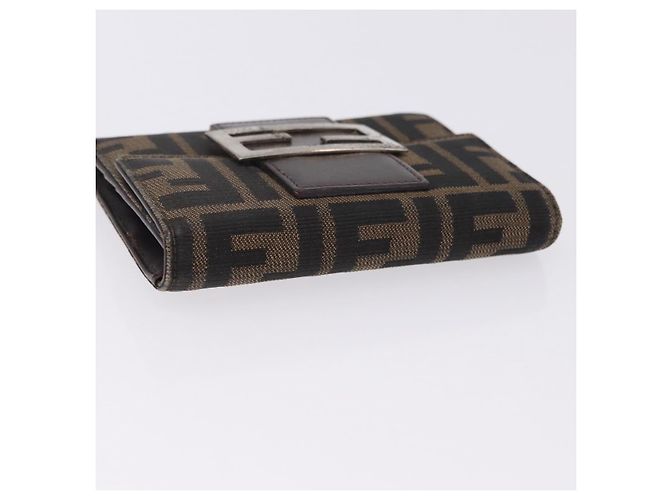 Portafoglio FENDI Zucca Canvas Nylon Set da 2 Marrone Nero Auth 198577 - vista 5