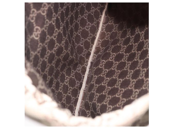 Borsa a coulisse GUCCI GG Canvas Beige Silver 014 1136 Auth hk4124 Argento - vista 11