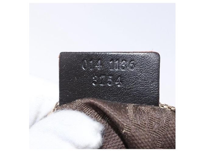 Borsa a coulisse GUCCI GG Canvas Beige Silver 014 1136 Auth hk4124 Argento - vista 12