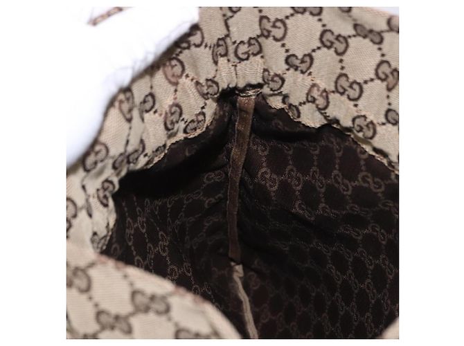 Borsa a coulisse GUCCI GG Canvas Beige Silver 014 1136 Auth hk4124 Argento - vista 21