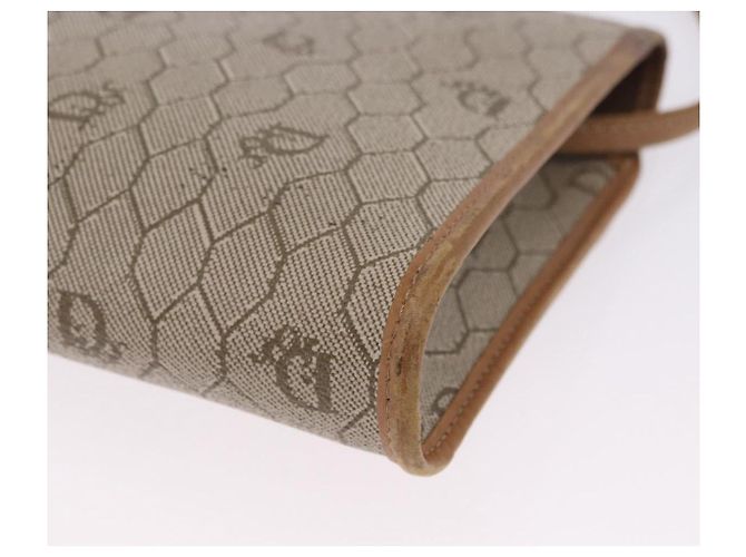 Sac à bandoulière Christian Dior Honeycomb PVC Leather Beige Gold Tone Auth 202260 - vue 10