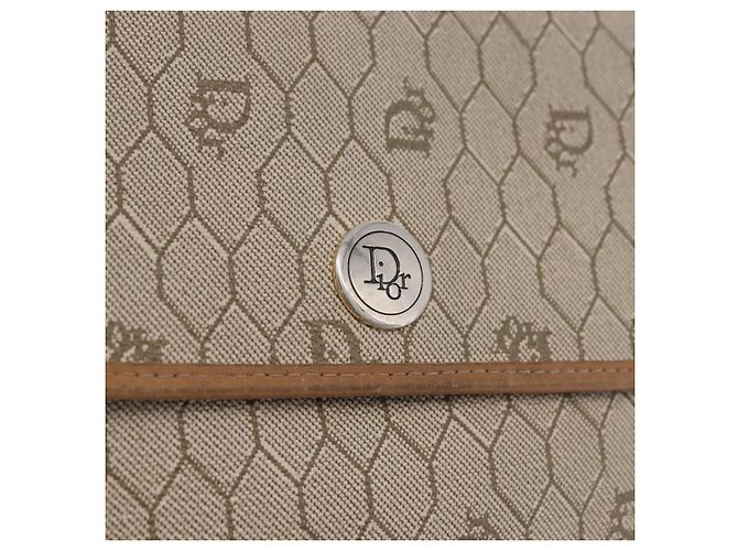 Sac à bandoulière Christian Dior Honeycomb PVC Leather Beige Gold Tone Auth 202260 - vue 17