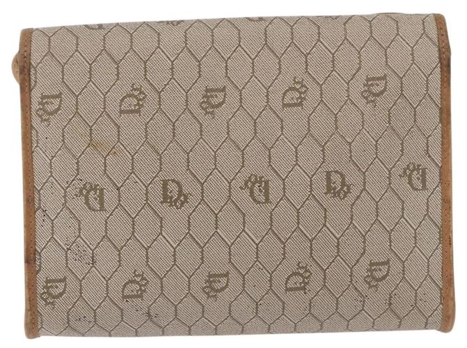 Sac à bandoulière Christian Dior Honeycomb PVC Leather Beige Gold Tone Auth 202260 - vue 2