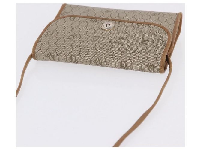 Sac à bandoulière Christian Dior Honeycomb PVC Leather Beige Gold Tone Auth 202260 - vue 7