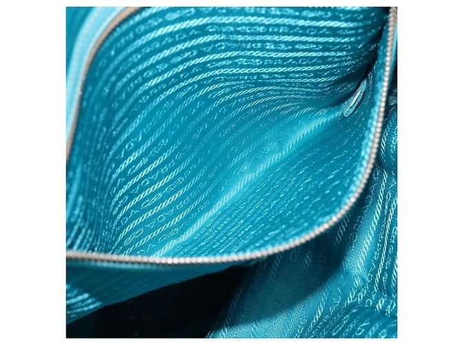 PRADA Tote Bag aus Leder hellblau silber Auth 199466V - Ansicht 26