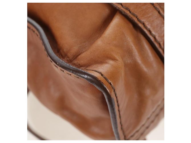 Borsa a tracolla Miu Miu con fiocco laterale in pelle marrone e tono oro Auth am12465V - vista 15
