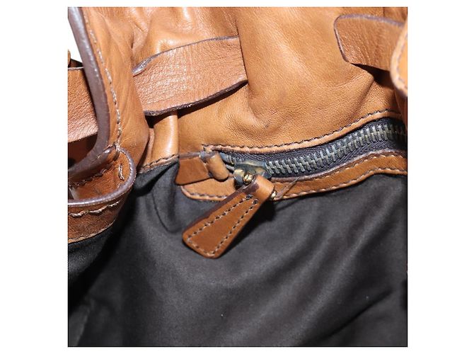 Borsa a tracolla Miu Miu con fiocco laterale in pelle marrone e tono oro Auth am12465V - vista 22