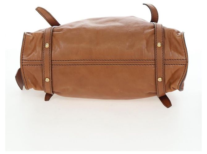 Borsa a tracolla Miu Miu con fiocco laterale in pelle marrone e tono oro Auth am12465V - vista 5