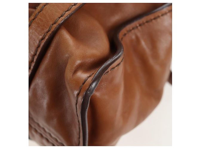 Borsa a tracolla Miu Miu con fiocco laterale in pelle marrone e tono oro Auth am12465V - vista 9