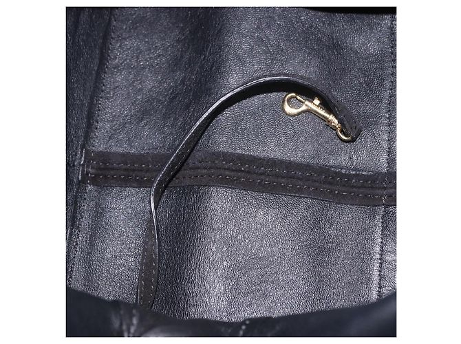 Céline Borsa a tracolla con catena CELINE Suede Black Gold Tone Auth 198925A Nero - vista 11