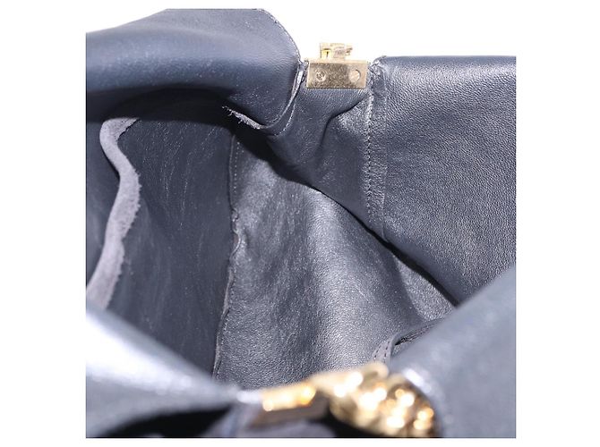Céline Borsa a tracolla con catena CELINE Suede Black Gold Tone Auth 198925A Nero - vista 17