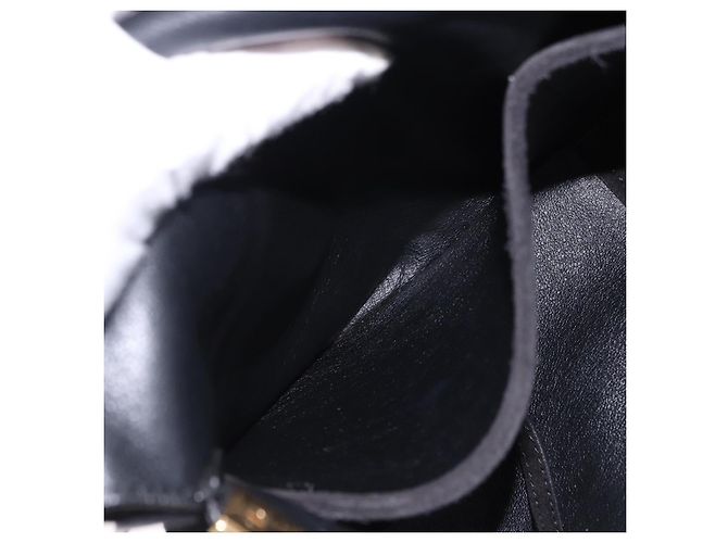 Céline Borsa a tracolla con catena CELINE Suede Black Gold Tone Auth 198925A Nero - vista 20