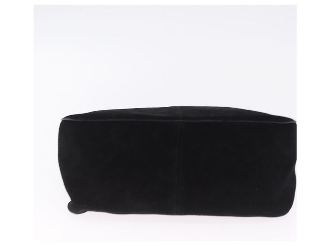 Céline Borsa a tracolla con catena CELINE Suede Black Gold Tone Auth 198925A Nero - vista 5