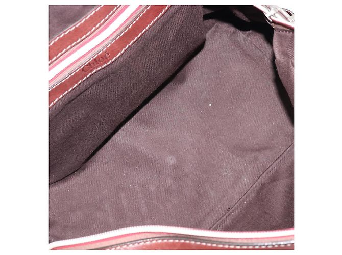 Chloé Bolso Chloe Patsy de cuero marrón plata auténtico am12552A Castaño - vista 11