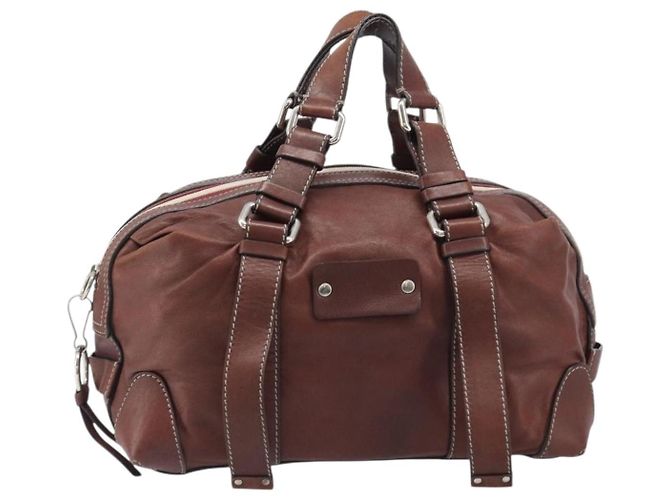 Chloé Bolso Chloe Patsy de cuero marrón plata auténtico am12552A Castaño - vista 13