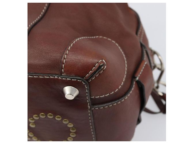 Chloé Bolso Chloe Patsy de cuero marrón plata auténtico am12552A Castaño - vista 15