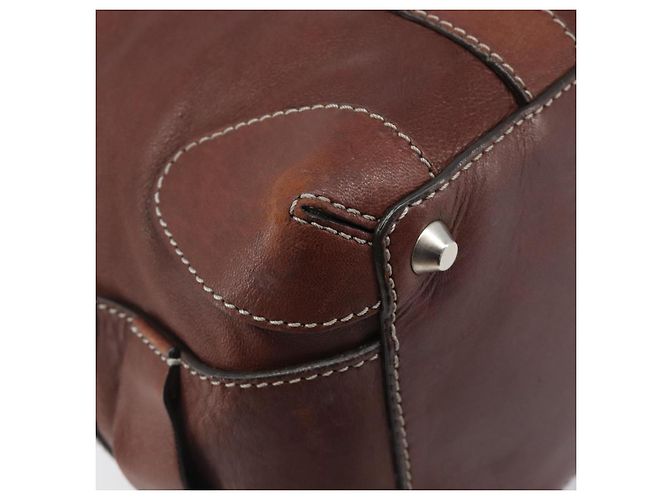 Chloé Bolso Chloe Patsy de cuero marrón plata auténtico am12552A Castaño - vista 16