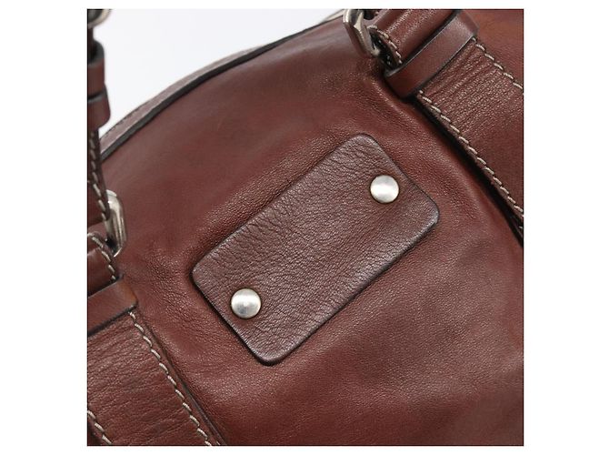 Chloé Bolso Chloe Patsy de cuero marrón plata auténtico am12552A Castaño - vista 17