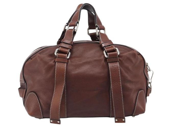 Chloé Bolso Chloe Patsy de cuero marrón plata auténtico am12552A Castaño - vista 2