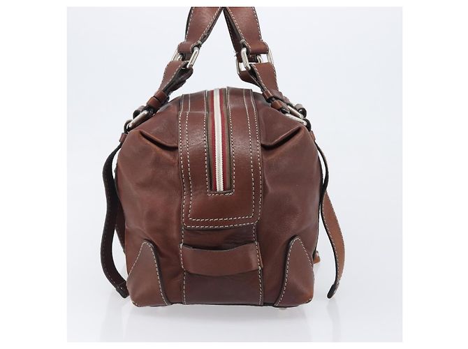 Chloé Bolso Chloe Patsy de cuero marrón plata auténtico am12552A Castaño - vista 3