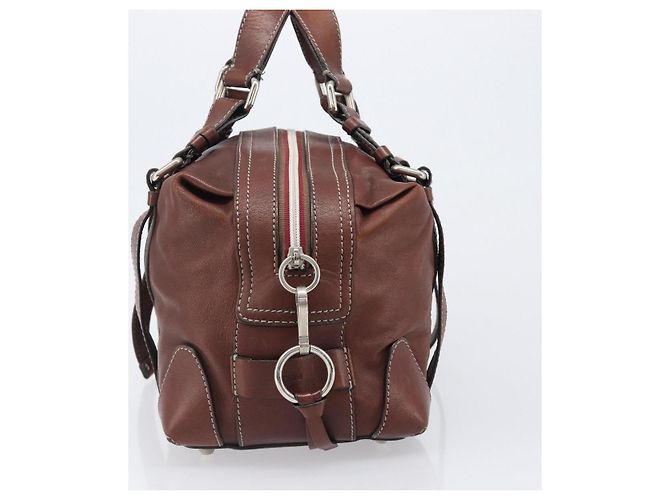 Chloé Bolso Chloe Patsy de cuero marrón plata auténtico am12552A Castaño - vista 4