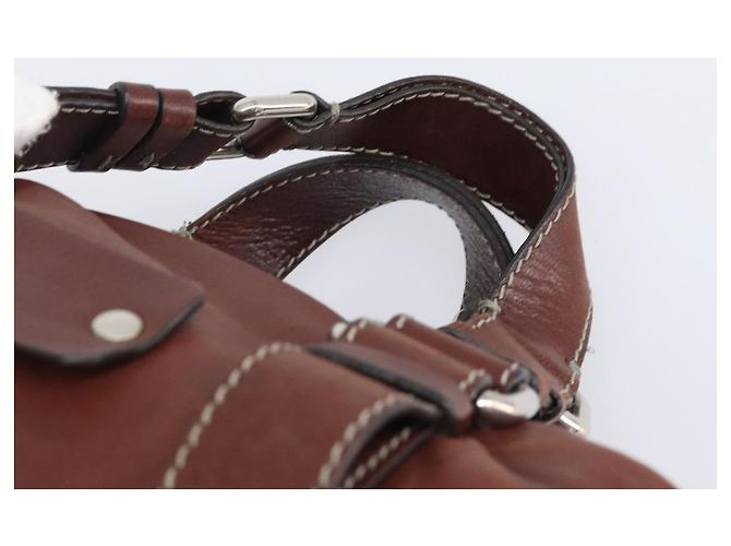 Chloé Bolso Chloe Patsy de cuero marrón plata auténtico am12552A Castaño - vista 8