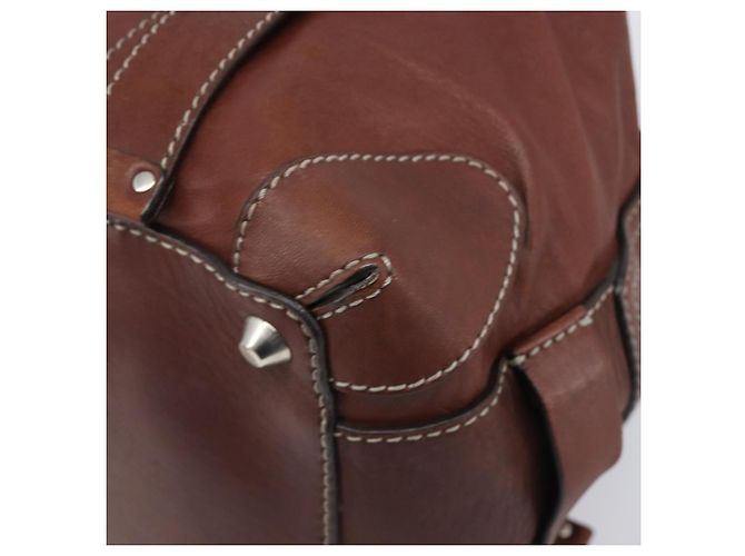 Chloé Bolso Chloe Patsy de cuero marrón plata auténtico am12552A Castaño - vista 9