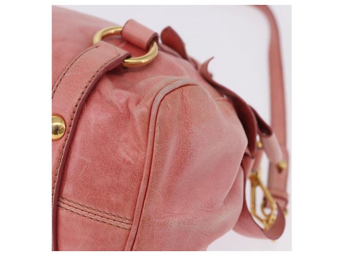 Borsa a mano Miu Miu Vitellolux in pelle 2way Pink Gold Auth 202259M Rosa D'oro - vista 16