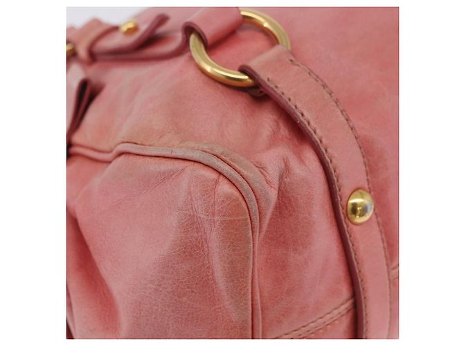 Borsa a mano Miu Miu Vitellolux in pelle 2way Pink Gold Auth 202259M Rosa D'oro - vista 17