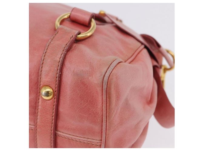 Borsa a mano Miu Miu Vitellolux in pelle 2way Pink Gold Auth 202259M Rosa D'oro - vista 18