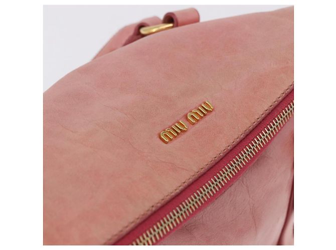 Borsa a mano Miu Miu Vitellolux in pelle 2way Pink Gold Auth 202259M Rosa D'oro - vista 20