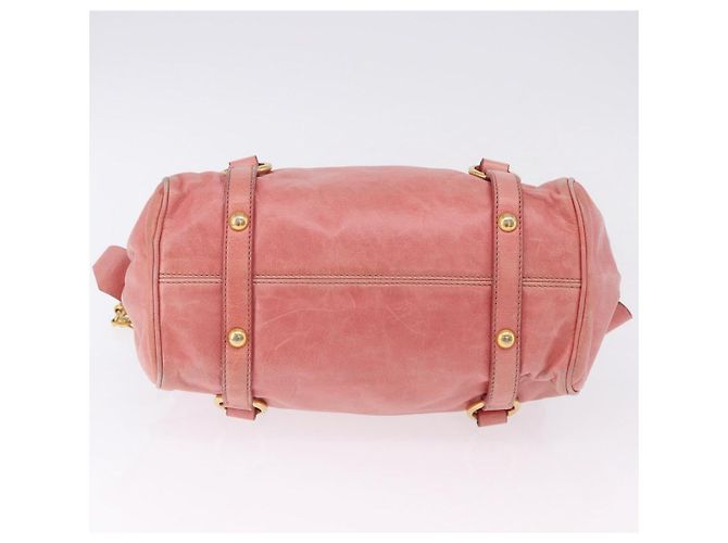Borsa a mano Miu Miu Vitellolux in pelle 2way Pink Gold Auth 202259M Rosa D'oro - vista 5