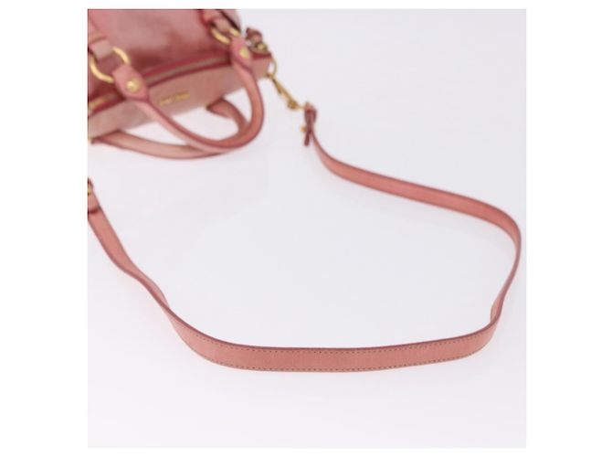 Borsa a mano Miu Miu Vitellolux in pelle 2way Pink Gold Auth 202259M Rosa D'oro - vista 8
