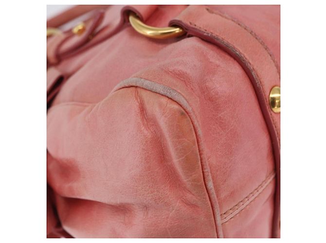 Borsa a mano Miu Miu Vitellolux in pelle 2way Pink Gold Auth 202259M Rosa D'oro - vista 9