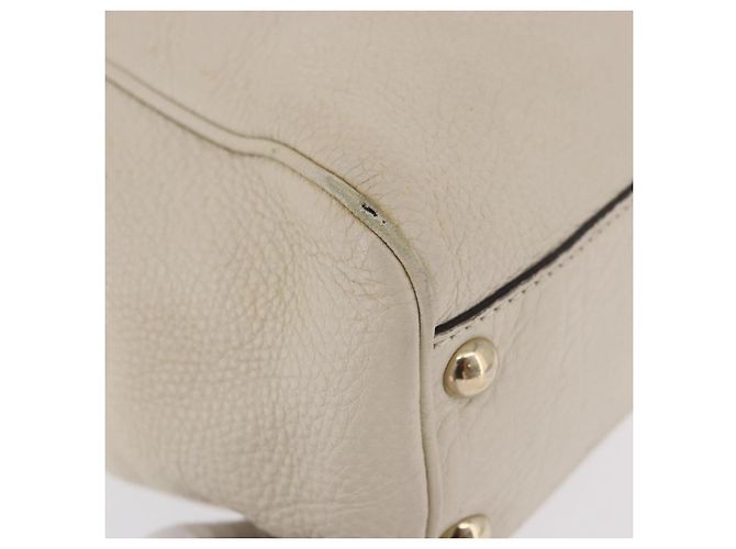 Borsa a mano GUCCI Bamboo in pelle Bianco Oro 336032 Auth hk4056 D'oro - vista 14