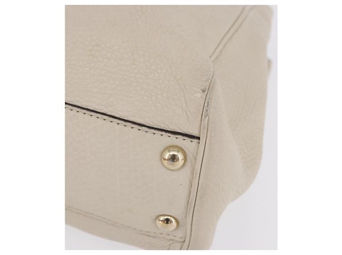 Borsa a mano GUCCI Bamboo in pelle Bianco Oro 336032 Auth hk4056 D'oro - vista 15
