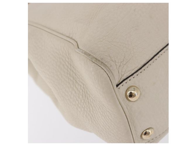 Borsa a mano GUCCI Bamboo in pelle Bianco Oro 336032 Auth hk4056 D'oro - vista 16