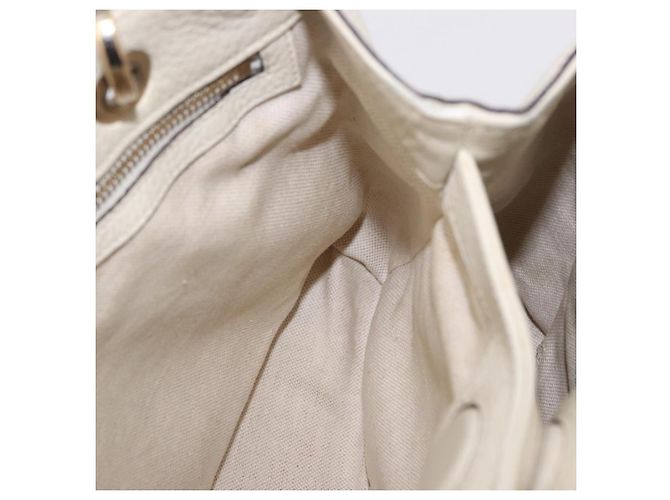 Borsa a mano GUCCI Bamboo in pelle Bianco Oro 336032 Auth hk4056 D'oro - vista 19